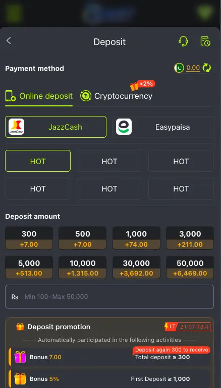 Deposit Money in 8JJ Bet